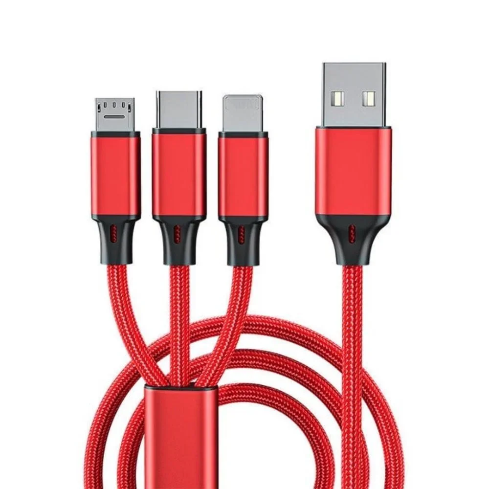 3 In 1 Fast Usb Charging Cable for iPhone, Android Type C and Micro USB